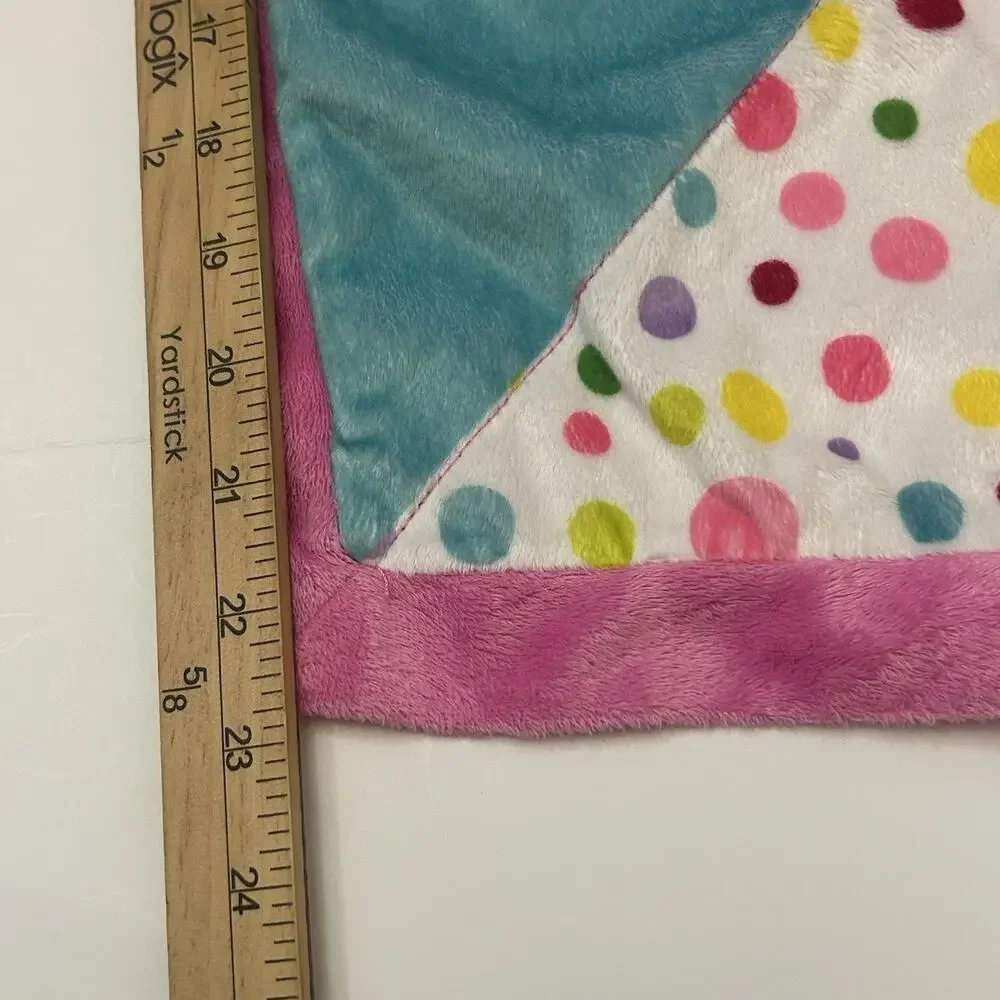 Dora the Explorer Plush 3D Doll Lovey Security Blanket Pink Purple Stripes Dots